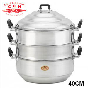 3 Tiers/36 or 40cm Details about    Steamers Pot Aluminum Crocodile Brand Cookware Thai Chinese 